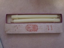 Coppia di candele coniche benedette cattoliche vintage 10" con scatola 