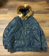 Pelle Pelle Men s 56 Blue Leather Bomber Jack...