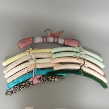 Vintage 17 Padded Satin Boudoir Lingerie Clothes Hangers Colorful Lot Mod Closet