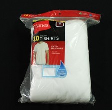 Hanes Men's 10-Pack Cotton Short Sleeve Crew Neck T-Shirts ZG3 White Small NWT