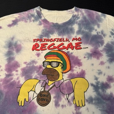 The Simpsons Homer Reggae One Love Tie Dye T Shirt Size XL Springfield MO.