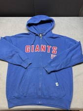 Vintage New York Giants Blue Full Zip Hoodie - Men  s Large - NFL Football NFC