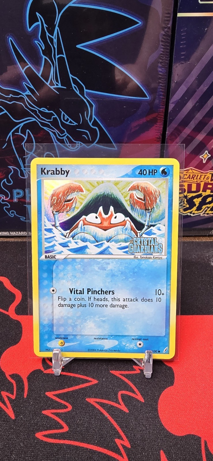 Pokemon  Crystal Guardians 54/100 Krabby Reverse Holo Stamped NM