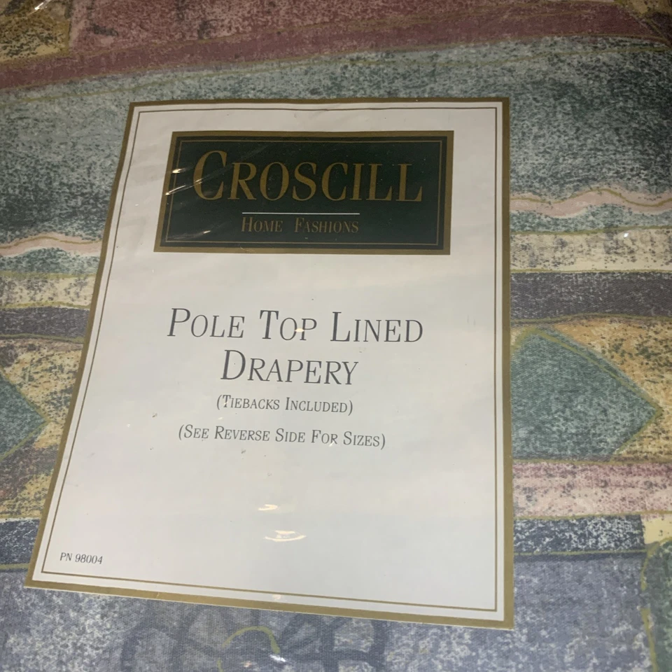 Nuevo en Paquete Paneles de Cortinas Forrados con Poste Crosscill Vintage/Espaldas de Corbata-Benetello-82" x 84" Foto 2 de 4