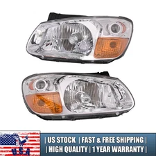 Headlight t Assembly Set For 2007-2009 Kia Spectra Left & Right With Bulb 2Pc