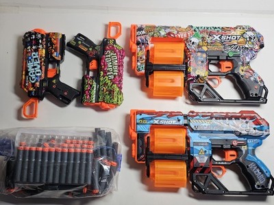 Zuru X-Shot Skins Zombie Apocalypse Dart Blaster Gun Bundle Fast Shipping 