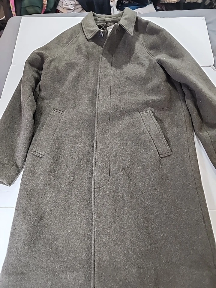 Mens Gap Brown Wool Blend Raglan Over Coat Large Tall NWT $240 - Image 2 of 4