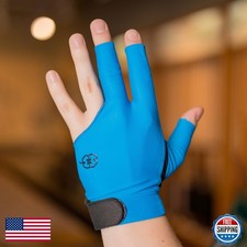 McDermott Billiard Pool Cue Glove Left Hand Right-Handed Player Blue Medium