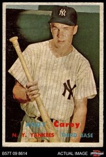 1957 Topps #290 Andy Carey Yankees DOUBLE-PRINT 3 - VG