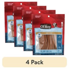 Rawhide Free Twist Sticks with Peanut Butter Dog Chew Treats 4 Pack 50 Count