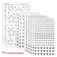 1620Pcs Face Gems Hair Gems Set, Self-Adhesive Face Jewels Rhinestones, Mixed...