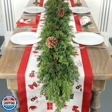 6 Ft Real Touch Christmas Garland Indoor with Pine Cone,Thick and Lush，Soft B