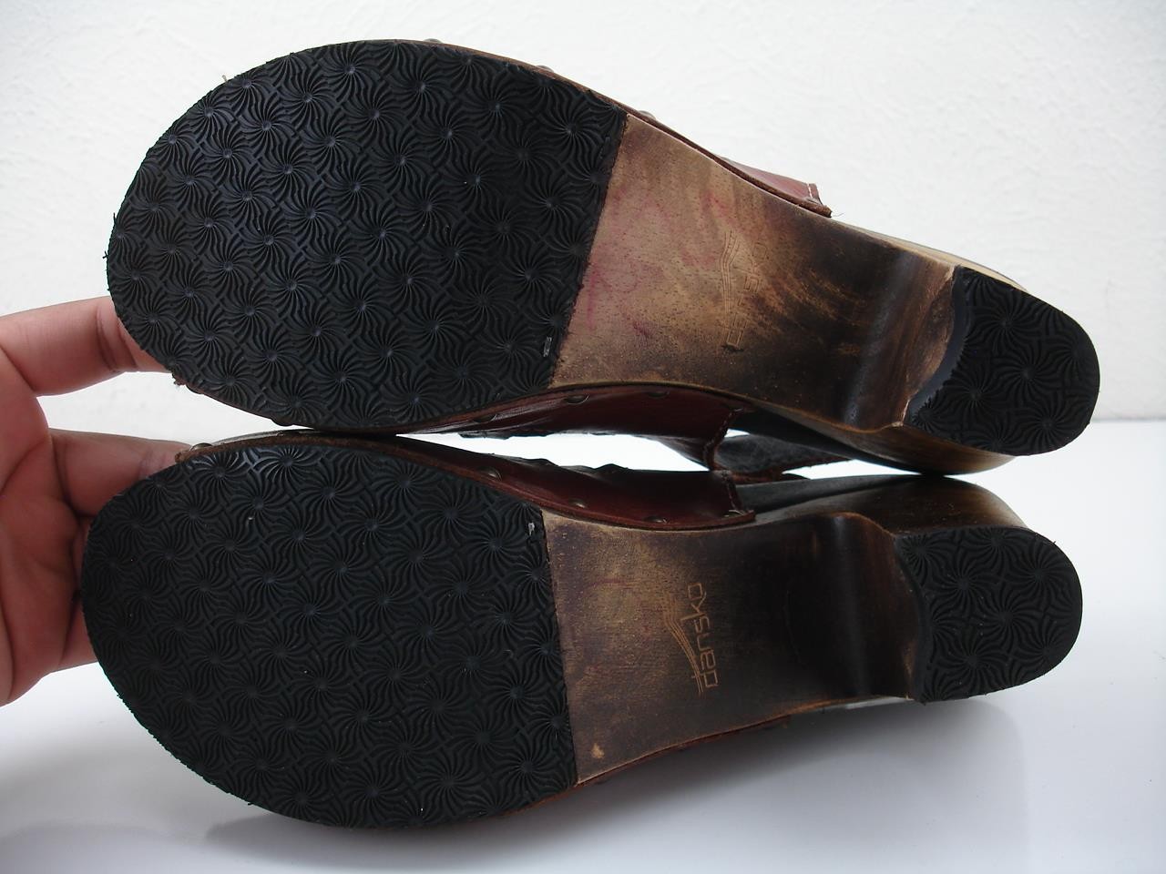 Women's 7.5 8 38 Dansko Rowena Brown Leather Sandals Slingback High Heels Clogs image 4