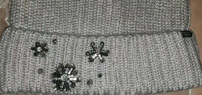 Bonnet Victoria's Secret – Gris à Strass – Motif Flocon De Neige – Neuf