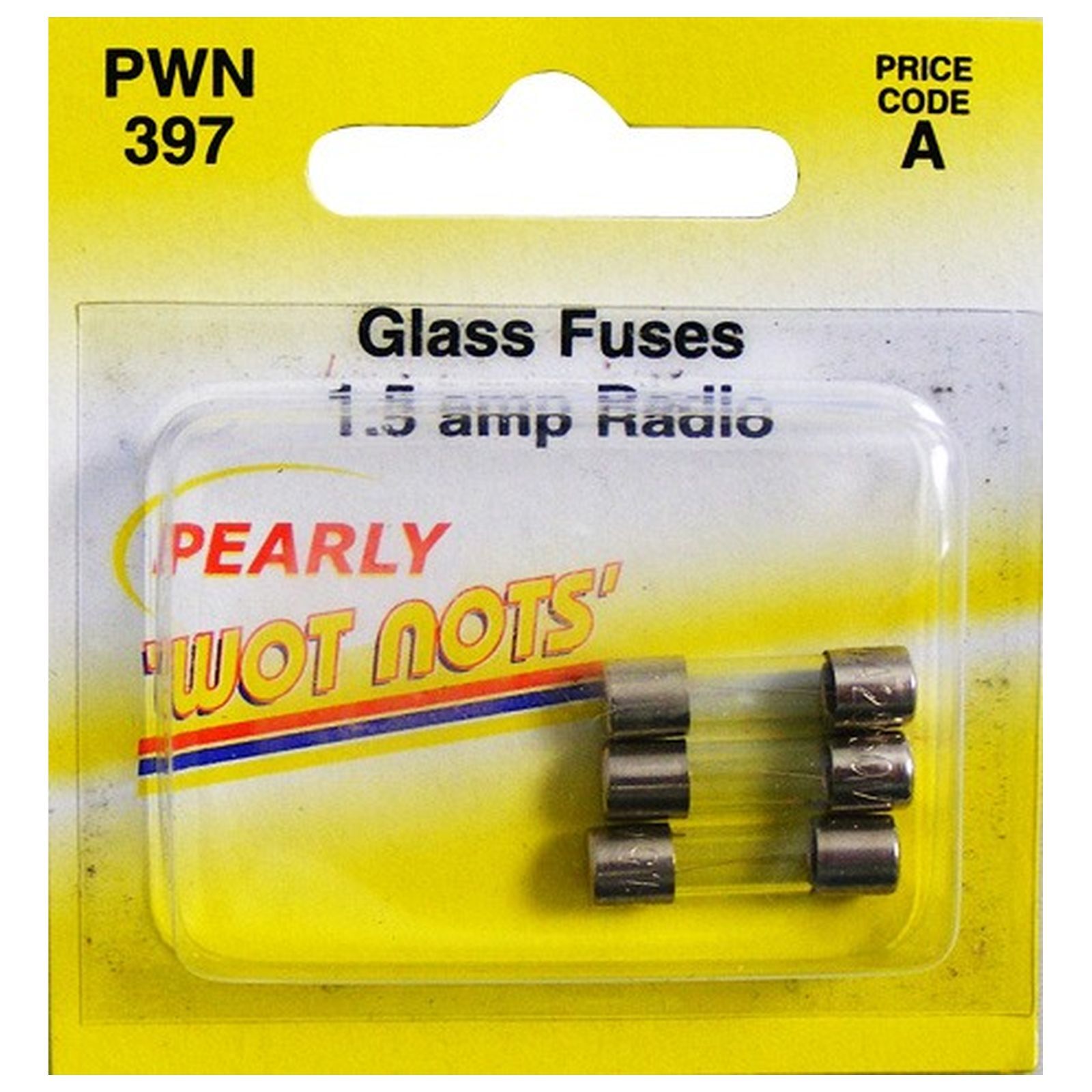 Wot-Nots Fuses - Din Glass - 1.5A - Pack Of 3 - PWN397