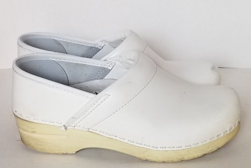 DANSKO Shoes Women EU 36 White Professional Nursing Leather Slip Ons Clogs Y2K - Picture 3 of 7