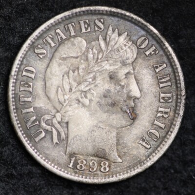 1898 Barber Dime CHOICE XF FREE SHIPPING E245 RCT