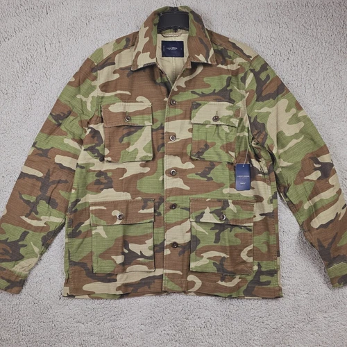 LUCKY BRAND CAMO Shirt Jacket Mens LARGE GREEN BROWN OUTDOOR Military NWT - product listing photo