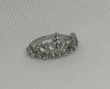 925 Sterling Silver Royal Princess Tiara Crown Ring Size 7