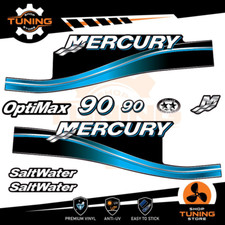 Kit Adesivi Motore Marino Fuoribordo Mercury 90 cv - versione Saltwater BLU
