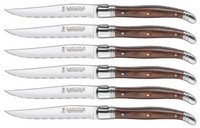 Trudeau Laguiole Pakka Wood Stainless Steel Steak Knives, Set Of 6, New, Free Sh on sale Trudeau Laguiole Pakka Wood Stainless Steel Steak Knives, Set Of 6, New, Free Sh on sale