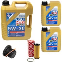 MotoröL Set 5W-30 Liqui Moly 7 Liter + ÖLfilter + Schraube FüR Audi A4 A5 Q5 3.0