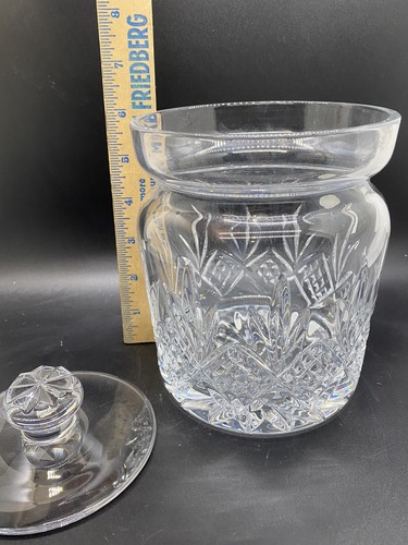 Vtg Waterford Crystal Kelley Biscuit Barrel Jar With Lid 6” With Tags Sticker - Picture 10 of 11