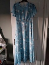 Eechic Floral long chiffon maxi swing dress size XL/14