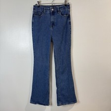 Old Navy Jeans 2 Higher High Rise Flare Medium Wash Denim Hemp Boho Hippie