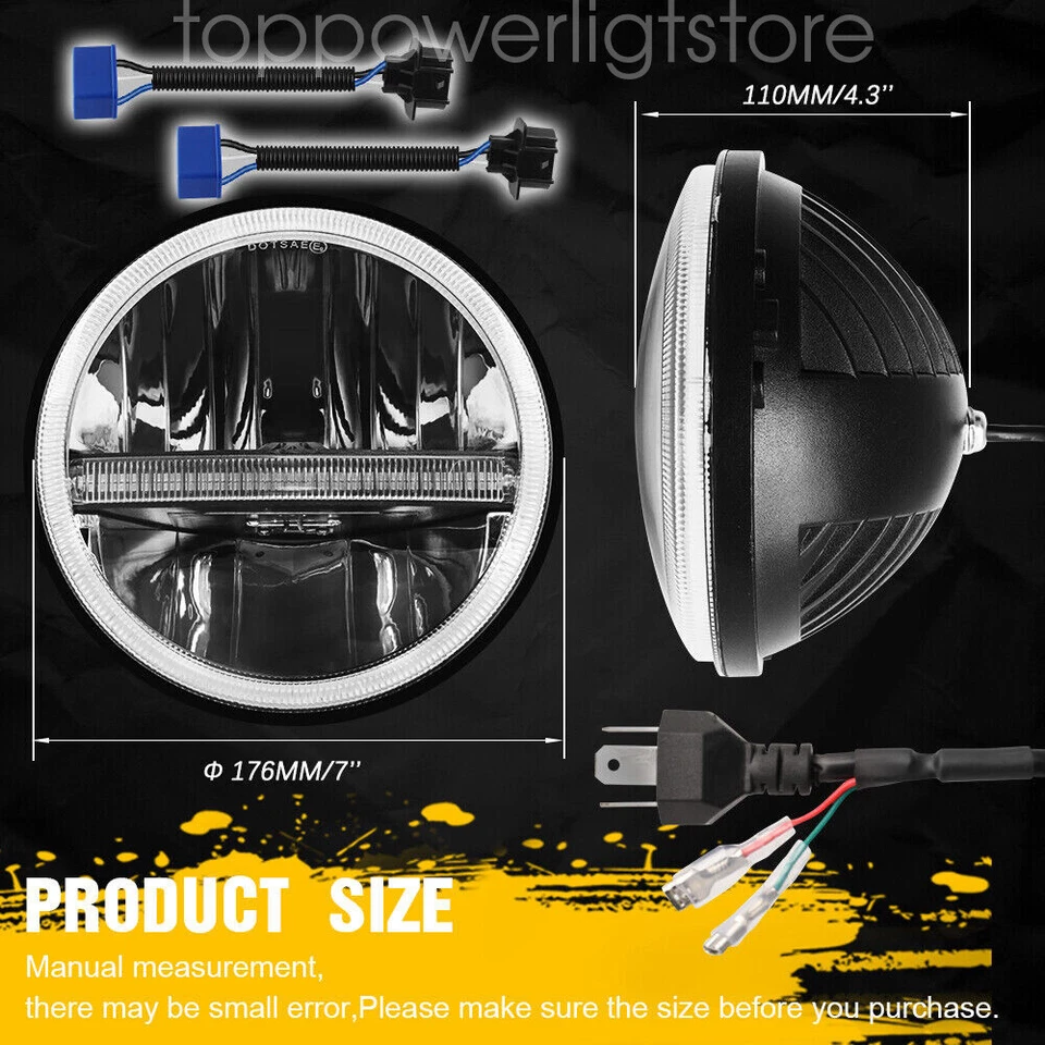 Faros LED redondos de haz alto/lo DOT 7" para camioneta Chevrolet 1962-1980 C10 Foto 4 de 4