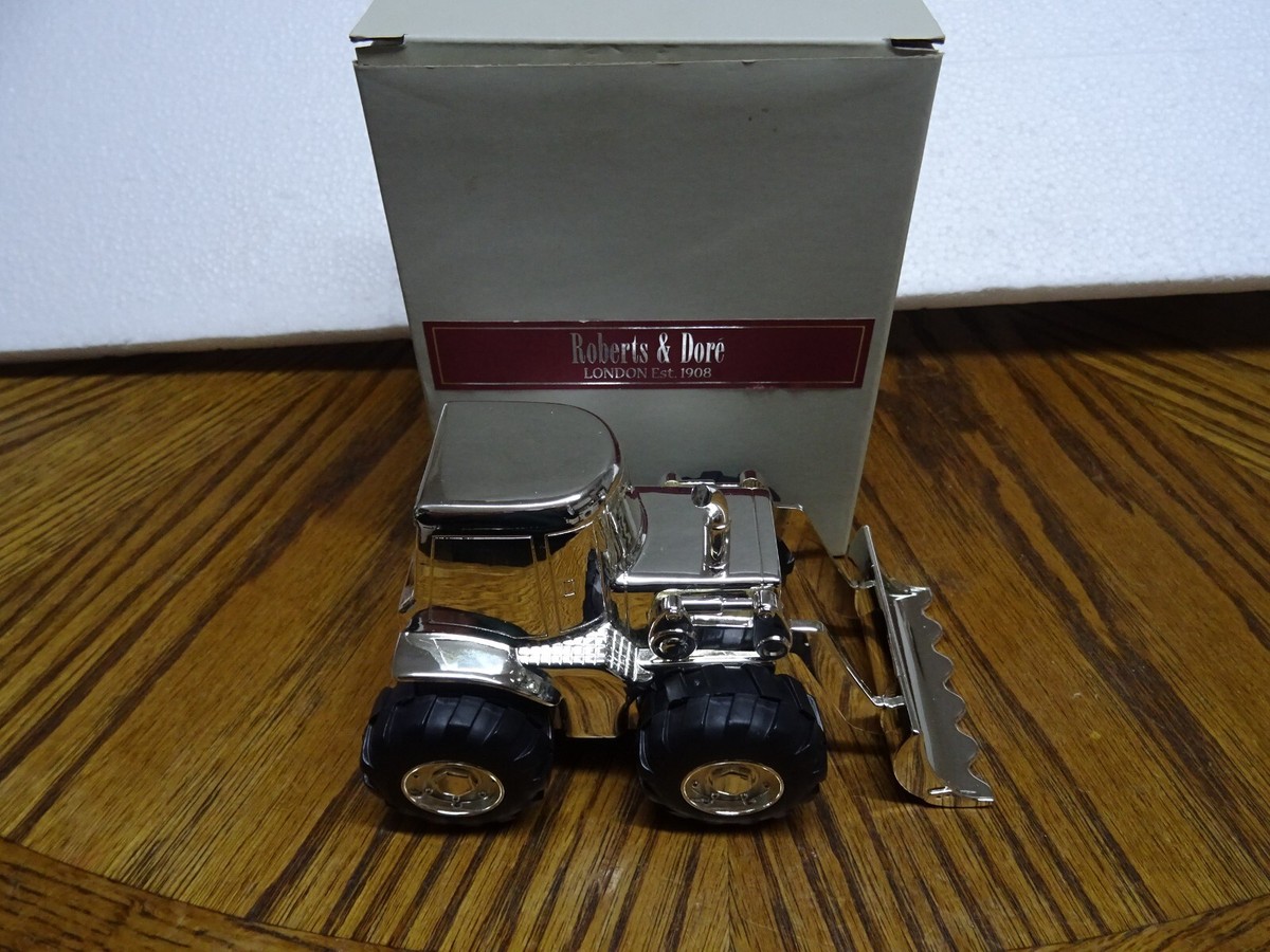 Christening Silverplated Digger Tractor Money Box Roberts