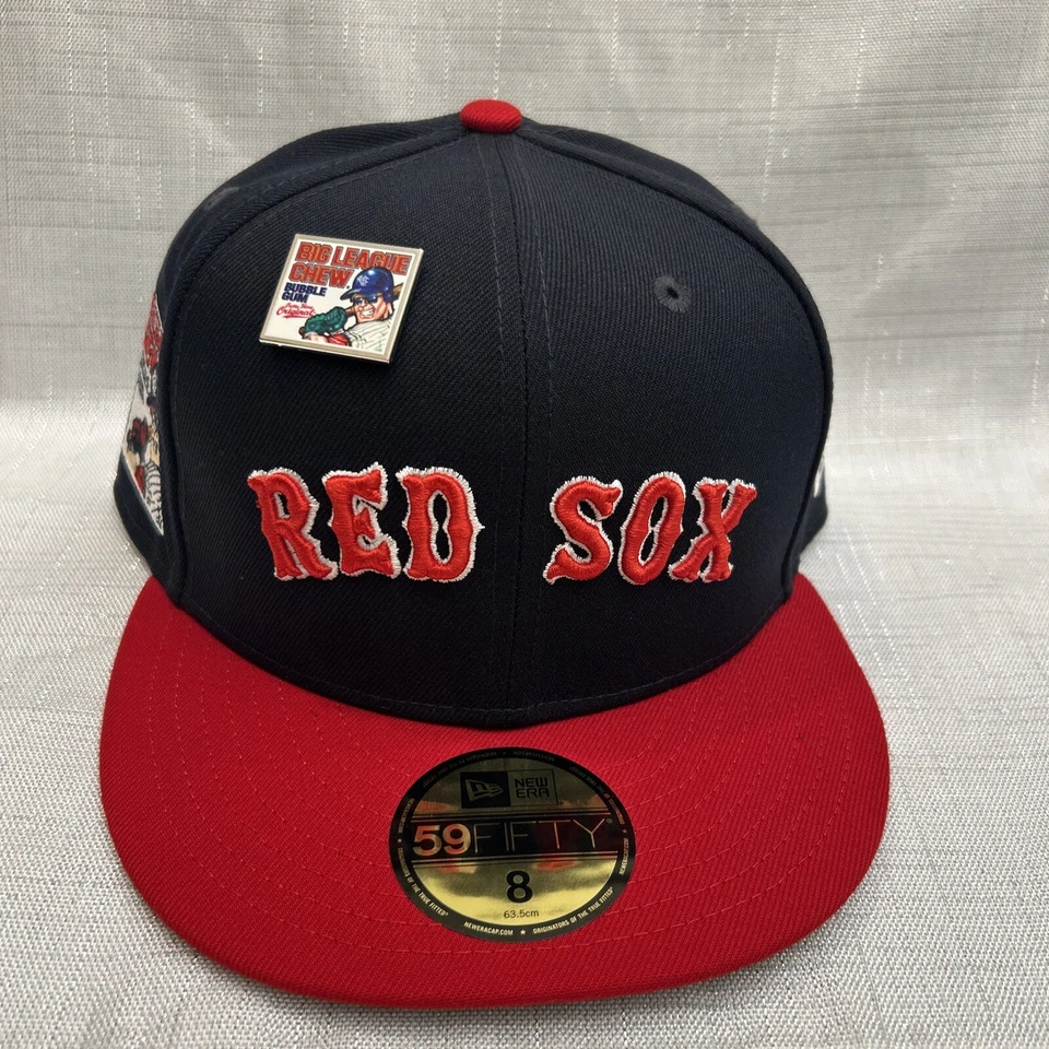 RARE New Era x Big League Chew Boston Red Sox Fitted Hat Size 8 With LE Pin - Image 3 of 4