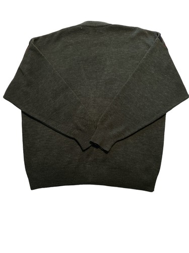 Florence Tricot Italy Mens Argyle Cardigan XL Charcoal Wool Grandpa Sweater - Picture 3 of 5