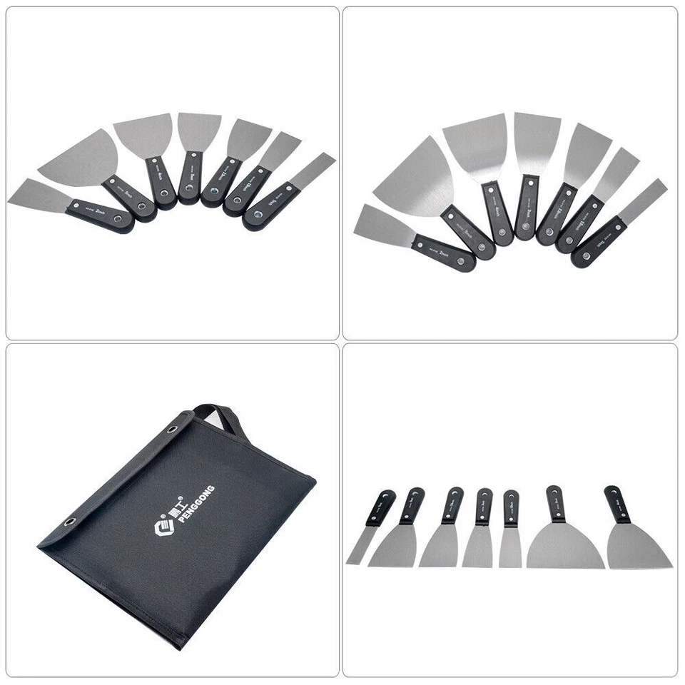 Cuchillo de Relleno Papel Pintado Pelador de Pintura Juego Masilla Cuchillo Fexible Acero Inoxidable Foto 4 de 4