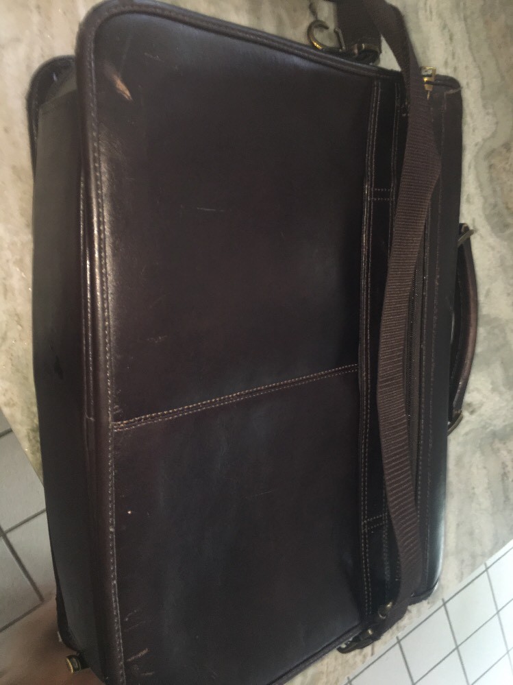 SAMSONITE Brown Leather MESSENGER BAG Laptop Busine… Gem