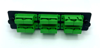 LGX Fiber Optic Adapter Panel Single Mode 6 Duplex SC Connectors 12 Ports SM APC