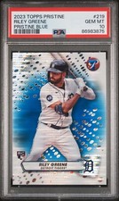 2023 Topps Pristine Riley Greene Blue Pristine /75 PSA 10