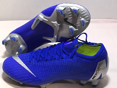 New Mens Nike Vapor 12 Elite FG AH7380-400 Racer Blue/Metallic Silver Size 
