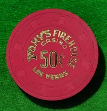 FOXY'S FIREHOUSE CASINO LAS VEGAS NEVADA $.50 POKER CHIP 1980'S