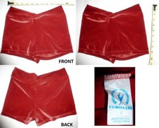 Dancewear Dance Cheer Gymnastics Ice Skating Dark Red velvet SHORTS Girls S
