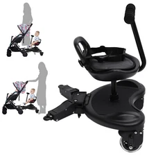 2-In-1 Stroller Board Glider Child Board w/Saddle Seat for Pushchair Buggy