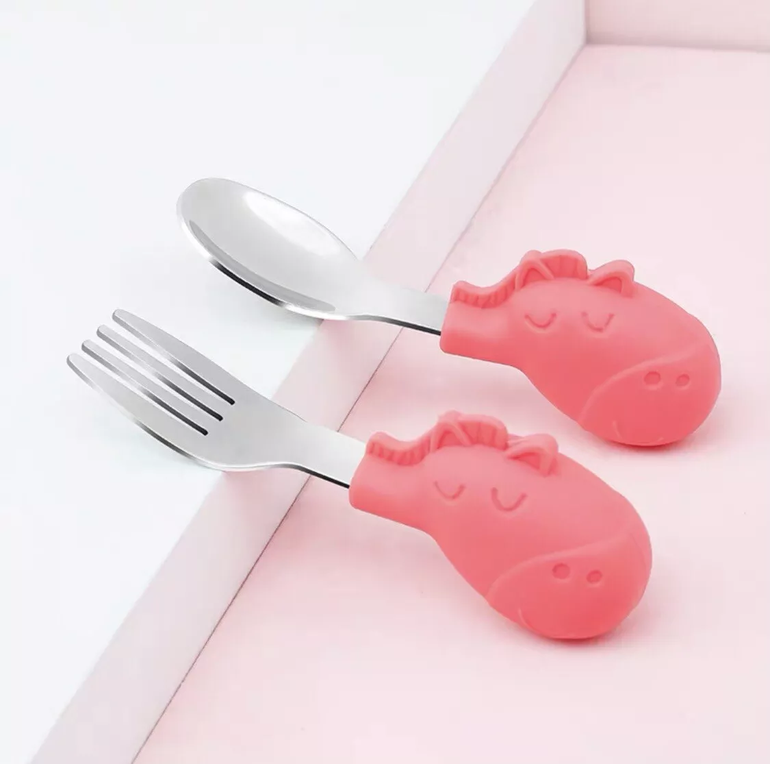 Stainless steel baby spoon and fork best sale set