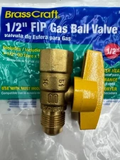 Box of 5-Brass Craft PSSD-41 Straight Gas Ball Valve 1/2" x 1/2" 