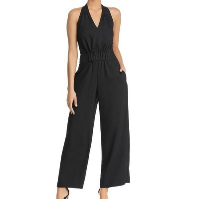 black halter pantsuit
