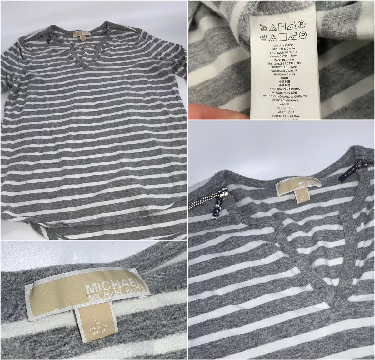 Michael kors shirts womens grey deals