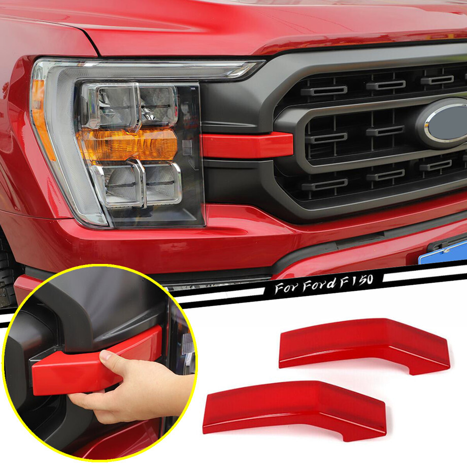 2021-2023 Ford F150 ABS Red Front Grille Insert Trim Strips