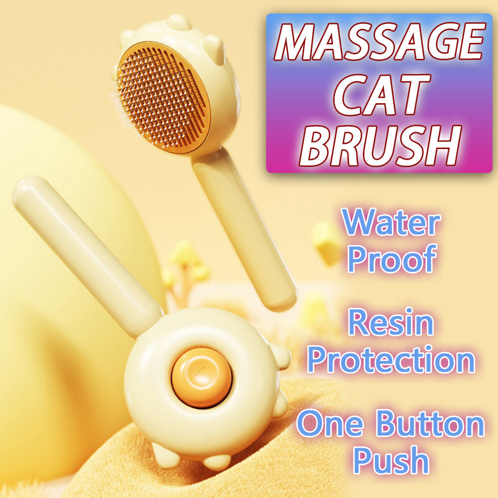 Cat Hair Cleaner Brush Needle Comb Self Cleaning Pet Grooming Comb eBay