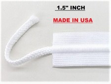 Draw cord elastic band 1.5" inch wide Drawstring Elastic white 50 yard ( USA )