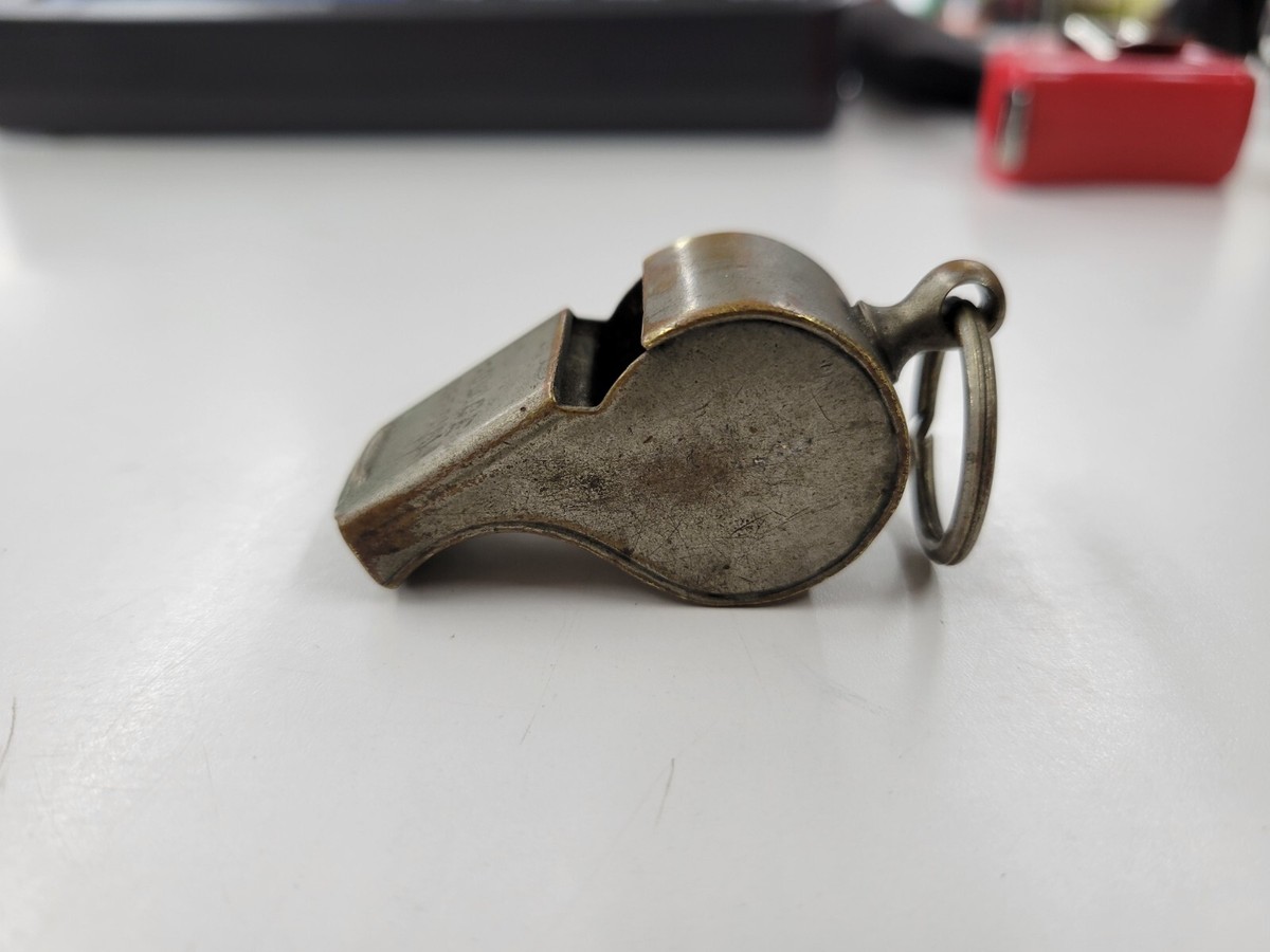 Vintage WWII Heavy Plated Brass Metal Police Special Whistle