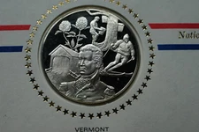 VERMONT maple syrup Air National Guard ski 925 Silver Proof art bar round C2074